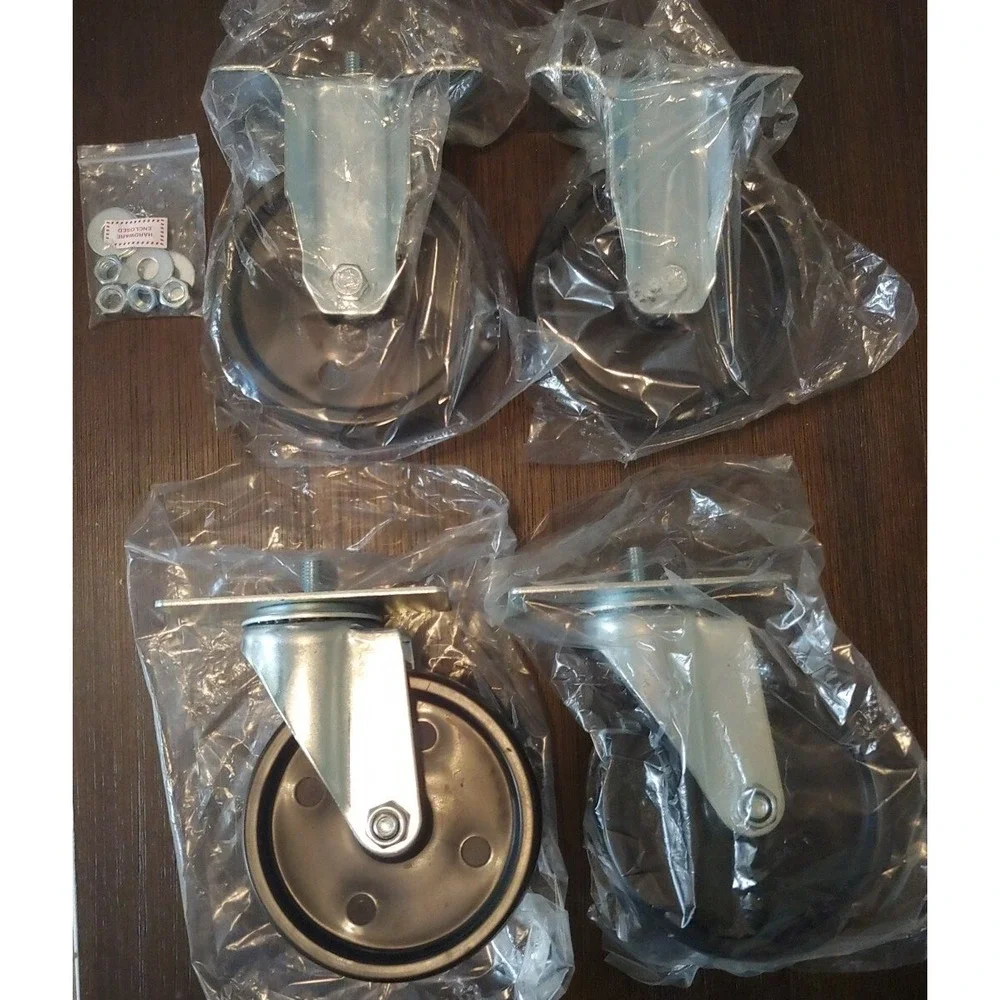 Stem Caster Wheels 5 Inch Swivel Casters with Safety Dual Locking Heavy Duty